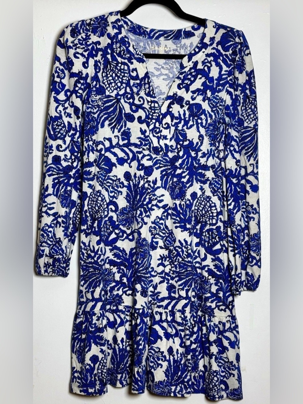 Lilly Pulitzer Alyssa Long Sleeve Dress Deeper Coconut Ride With Me Size XS